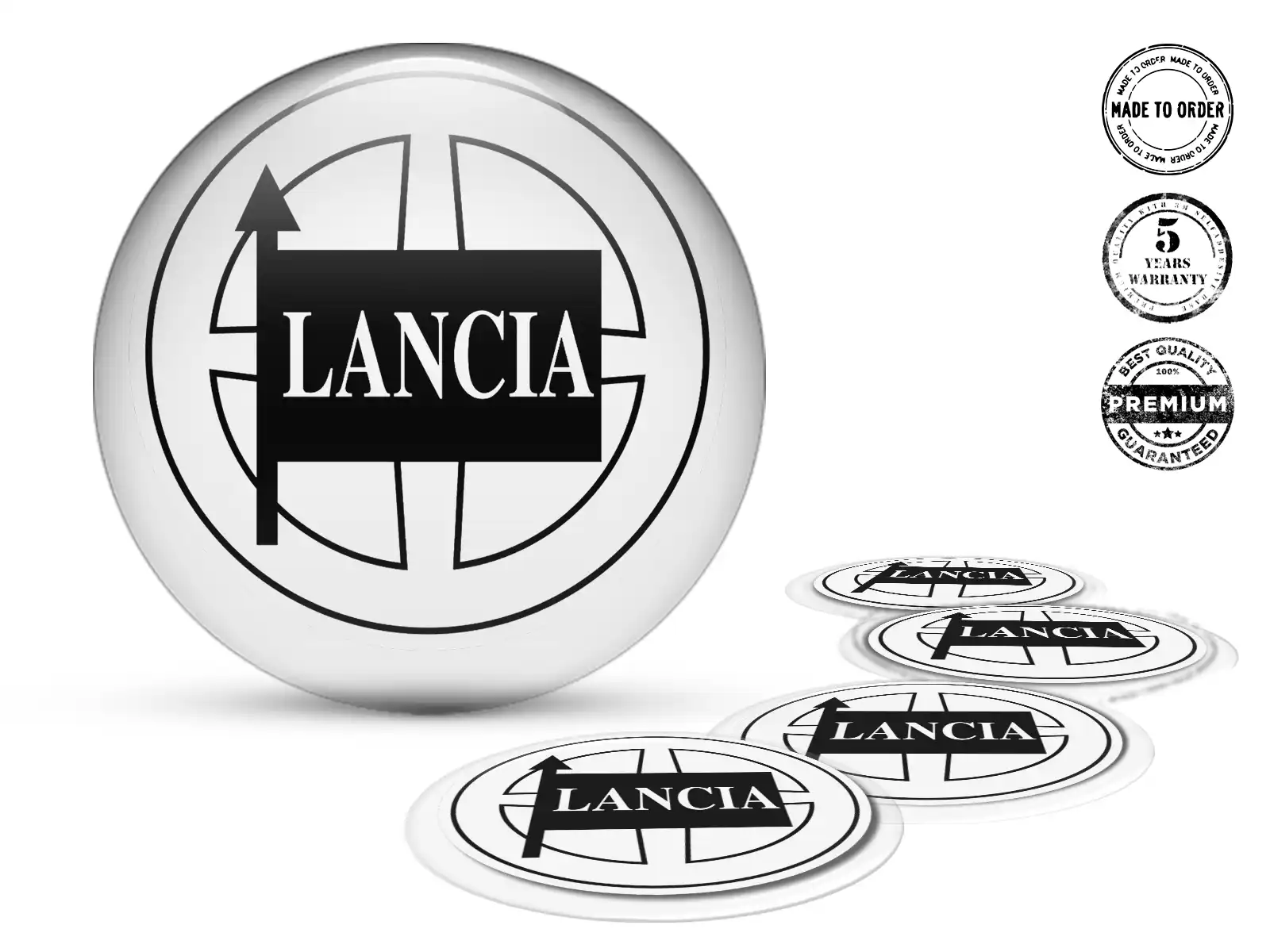 Lancia Logo Autocollant Silicone Décalques Roue de Luxe